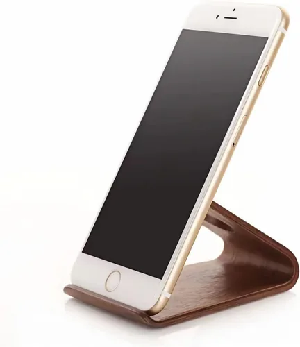 Vista 6 de Soporte de madera para teléfono celular, soporte universal para teléfono móvil, antideslizante, estable, soporte de teléfono de escritorio