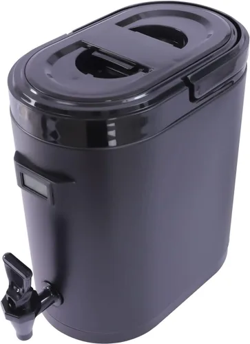 Vista 8 de Dispensador de bebidas aislado, dispensador de bebidas de acero inoxidable de 8 l/2.11 galones con termómetro, dispensador de bebidas frías