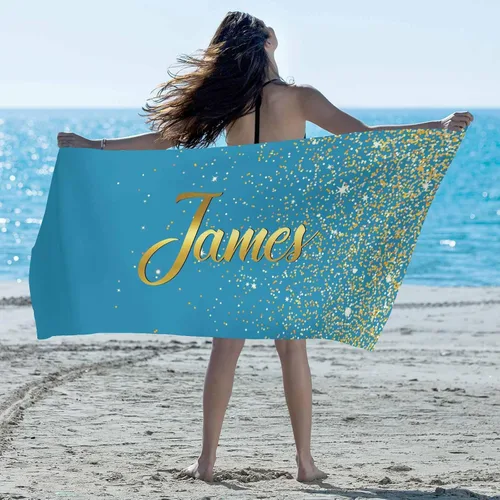 Vista 37 de Artsadd Toalla de playa personalizada con nombre, toallas de playa personalizadas con puntos azules y flores, toallas de playa con nombre