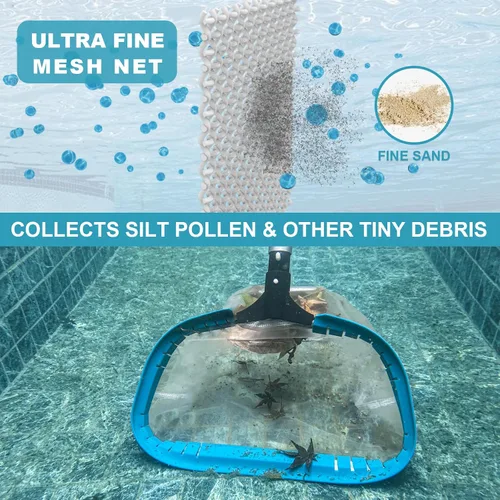 Vista 4 de Red de spa para piscina de 14 pulgadas, malla ultra fina, rastrillo para polen de piscina