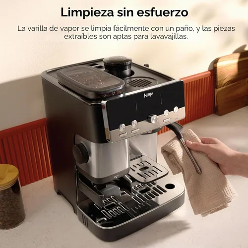 Vista 10 de Ninja Luxe Café Mini, máquina de café expreso y café por goteo, inoxidable