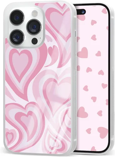 Vista 14 de Fundas con diseño de corazón estético para niñas para iPhone 11, 12, 13, 14, 15, 16 Pro Max Plus Mini, para Samsung Galaxy S21 S22 S23 S24 S25 Ultra