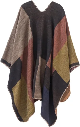 Vista 70 de Chales cálidos para mujer, cárdigan con frente abierto, estilo vintage, poncho