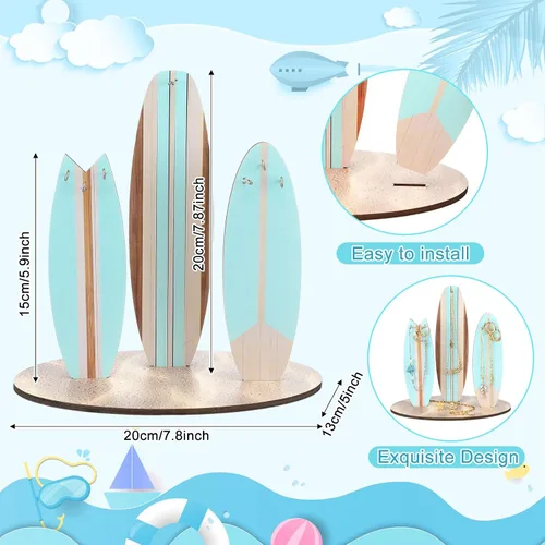 Vista 2 de Organizador de joyas para tabla de surf, decoración navideña Azul