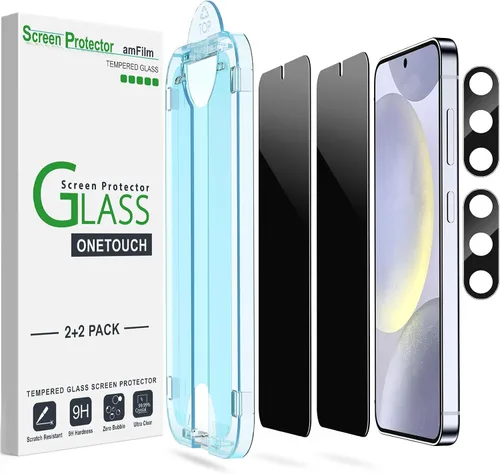 Vista 11 de amFilm Protector de pantalla de privacidad para Samsung Galaxy S22 0.18 oz de 6.1 pulgadas con 2 protectores de lente de cámara, antiespía