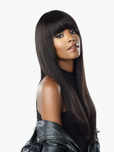 Vista 4 de Sensationnel 100% cabello humano imperio clip en flequillo - CHINA BANG (color: 1 negro azabache)