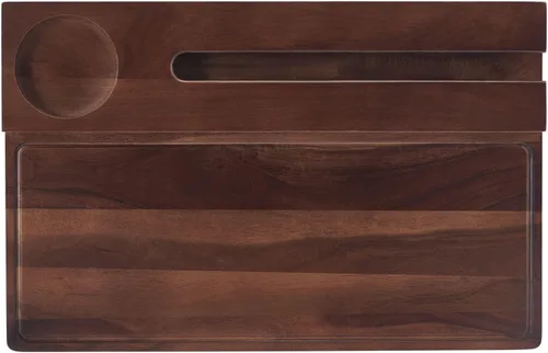 Vista 7 de Gourmet Basics by Mikasa Picnic - Bandeja de madera de acacia para servir vino y embutidos, 20 x 13 pulgadas, multicolor