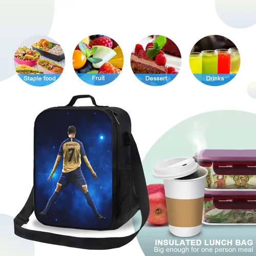 Vista 4 de Bolsa de almuerzo aislada #7 Bolsa de almuerzo impermeable reutilizable bolsas de hielo para bolsas de almuerzo negro 4