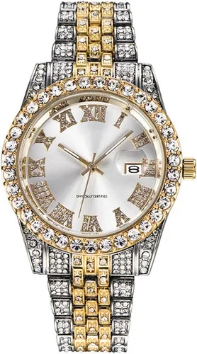 Vista 16 de Hip Hop Watches for Men Iced-Out Bling Diamond Luxury Quartz Watches with Date