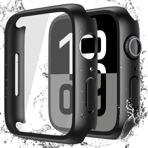 Vista 27 de Misxi Paquete de 2 fundas impermeables con botón diseñadas para Apple Watch Series 3 Series 2 de 38mm, funda rígida de policarbonato anticaídas