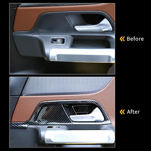 Vista 3 de Cubiertas para manija interior de puerta de automóvil para Mercedes-Benz GLB, protector de cuenco de puerta interior de automóvil, accesorios