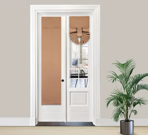 Vista 36 de PI Cortina Opaca para Puerta, Sombra de Privacidad que se Ata con Aislamiento Térmico, Cortina de Puerta Pequeña para Aula/Puerta Corredera/Puerta