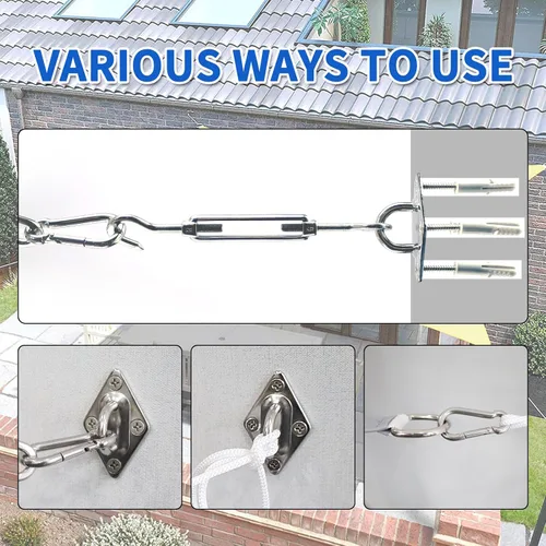 Vista 5 de RICHIE Kit de accesorios para toldo de 4.7 a 6.7 pulgadas, kit de accesorios de acero inoxidable de grado 304 para instalación de parasol triangular
