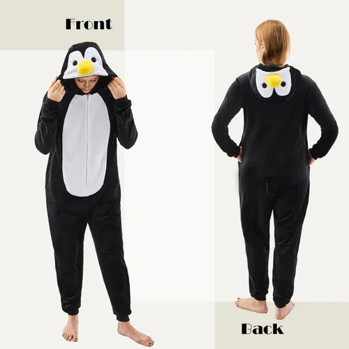 Vista 4 de NEWCOSPLAY Unisex Adult Onesie Pajamas Animal One Piece Costume Cosplay Sleepwear