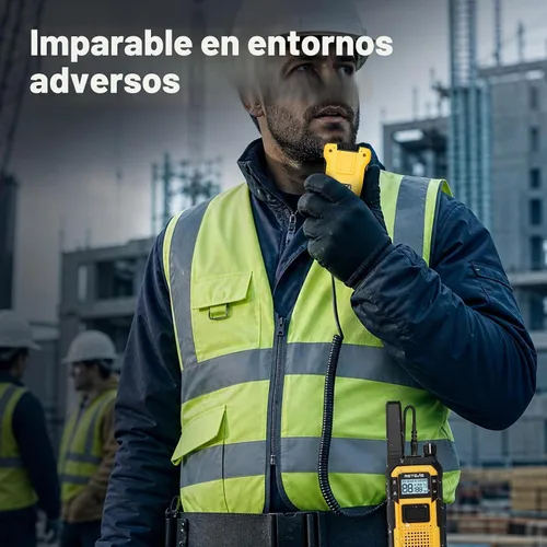 Vista 4 de Retevis RB48 Walkie Talkies avanzados de triple prueba con micrófono de hombro, MIL-STD 810H, VOX, recordatorio de vibración, PTT dual, SOS, NOAA