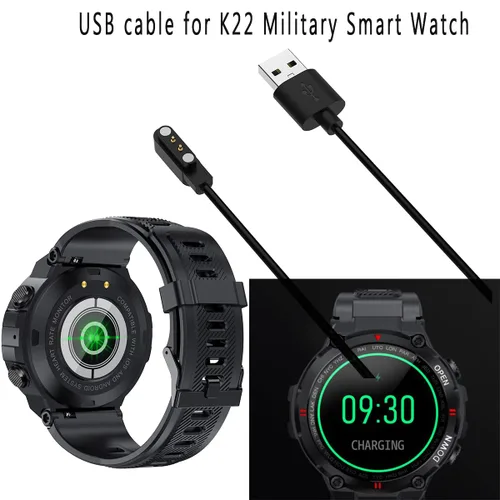Vista 4 de Cargador militar de reloj inteligente K22 y K27 K28 Smartwatch Cable de carga para cable USB K22