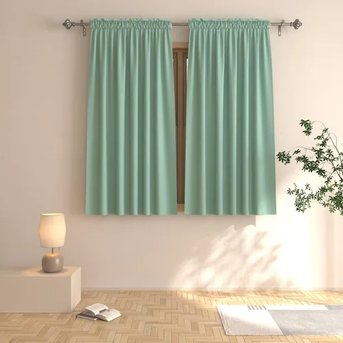 Vista 19 de UPOPO Cortinas beige de 45 pulgadas de largo para oscurecer la habitación, paneles de cortina para ventana, bolsillo para cortinero, cortinas