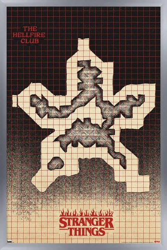 Vista 10 de Trends International Netflix Stranger Things: Season 4 - Póster de pared con mapa de Hellfire Club, 14.725 x 22.375 pulgadas, versión enmarcada