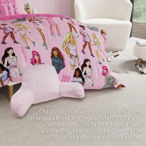Vista 3 de Franco Movie Luxe - Almohada decorativa de felpa supersuave (producto oficial), 19 x 30 pulgadas, reposo en cama Barbie