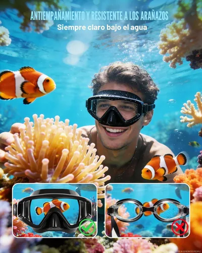 Vista 4 de Aegend Gafas de natación para adultos y niños, gafas de visión amplia de 220° para nadar