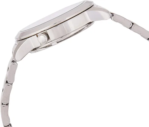 Vista 4 de SEIKO SNKK25 5 - Reloj de acero inoxidable con esfera blanca para hombre, Esqueleto Blanco, Bobinado automático, cuerda automática