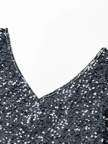 Vista 5 de J Kara Vestido largo de manga 34 con cuello en V para mujer