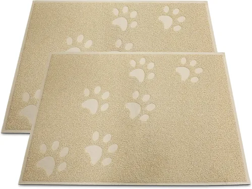 Vista 9 de Andalus Tapete Pequeño para Arena de Gatos, Paquete de 2 - Impermeable, Antideslizante y Fácil de Limpiar, Tapete para Caja de Arena de Gatos
