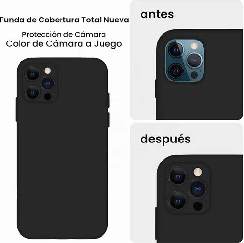 Vista 3 de FireNova Funda diseñada para iPhone 12 Pro, funda de silicona [protección de cámara] con forro de microfibra suave antiarañazos, 6.1 pulgadas