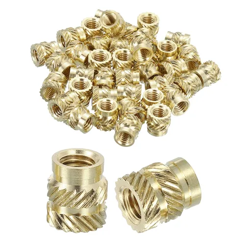 Vista 18 de uxcell Tuercas de inserción moleteadas, 100 piezas M1 x 1.5mm L x 2mm DE 3D Impresión de latón Tuercas de inserción roscadas hembras Insertos
