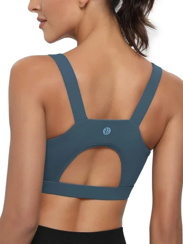 Vista 4 de RUNNING GIRL - Brasier deportivo de alto impacto para mujer, brasier de espalda cruzada, brasier de entrenamiento, brasier de yoga de línea larga