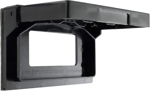 Vista 2 de RecPro Placa de Cubierta de Salida de Energía Exterior para RV Para Receptáculos GFI/GFCI Sello Resistente a la Intemperie (Negro)