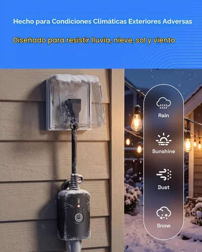 Vista 2 de HBN Control remoto inalámbrico para interiores y exteriores, salida de 3 clavijas, resistente a la intemperie, resistente a la intemperie, 15 A