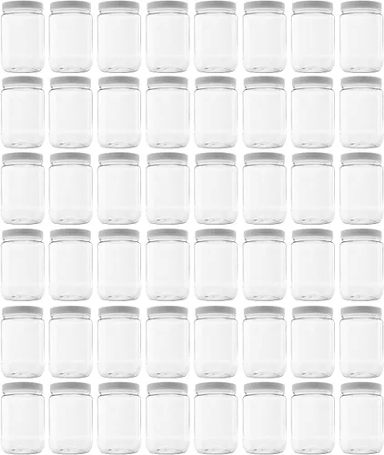 Vista 12 de Tarro de plástico de 64 oz (1/2 galón), tapa blanca, paquete de 1