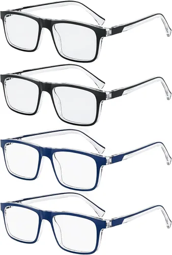 Vista 7 de Missfive Paquete de 2 lentes de lectura progresivos multienfoque ligeros para hombre, bloqueo de luz azul, bisagra de resorte multifocal, calidad