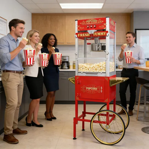 Vista 12 de Máquina comercial de palomitas de maíz con hervidor de 20 onzas, máquina de palomitas de maíz para encimera estilo teatro, acero inoxidable, control