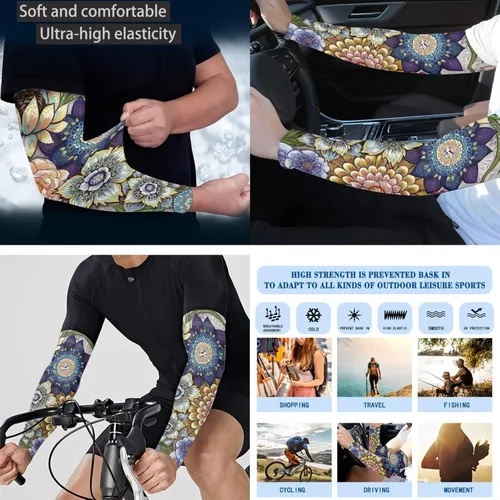 Vista 5 de Youngerbaby Funda deportiva con estampado de leopardo para brazos protección solar cubierta de tatuaje