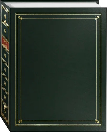 Vista 5 de Pioneer Photo Albums APS-247/BB - Álbum de fotos de 3 anillos encuadernado en piel sintética azul bahía con detalles dorados para impresiones de 4 x