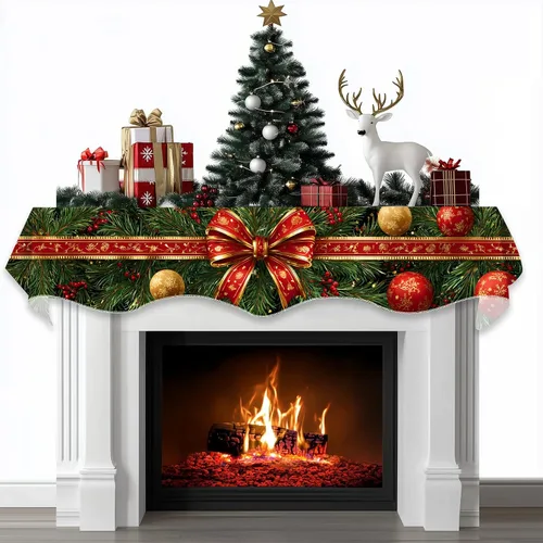 Vista 15 de BVBOX Bufanda Decorativa para Repisa de Chimenea Navideña, Cubierta Corredor para Repisa de Chimenea de Navidad e Invierno