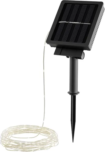 Vista 4 de Pure Garden 100 luces de hadas alimentadas por energía solar, blanco cálido