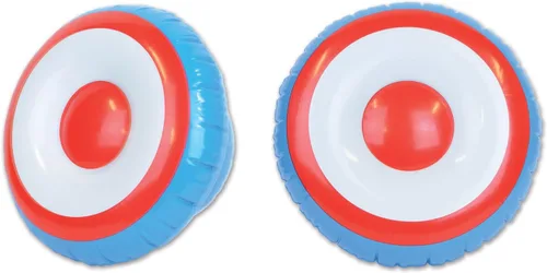 Vista 8 de Beistle Martillos inflables, paquete de 2, accesorios inflables novedosos con cabeza plateada y mango marrón, premios de carnaval de héroe