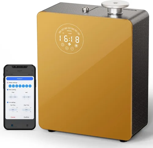 Vista 8 de Difusor inteligente sin agua HVAC 3000 pies cuadrados, negro Control táctil y Bluetooth, cuerpo de metal, doble HVAC/diseño portátil para espacios