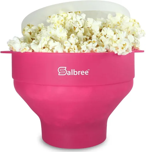 Vista 11 de La máquina original de palomitas de maíz Salbree plegable de silicona para microondas, recipiente microondas con capacidad para 16 tazas, utiliza