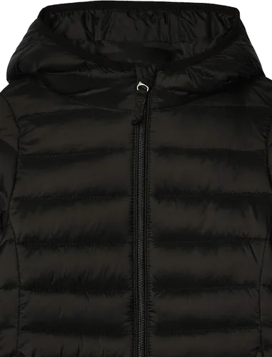 Vista 3 de Amazon Essentials Chaqueta acolchada con capucha ligera y resistente al agua para niñas y niños pequeños Negro