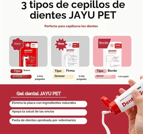 Vista 10 de JAYU PET Cepillo de Cuidado Dental (Cerdas de Borde) 1 unidad - Cepillo de Dientes para Perro con Cabeza Micro Redonda, Cepillo de Dientes