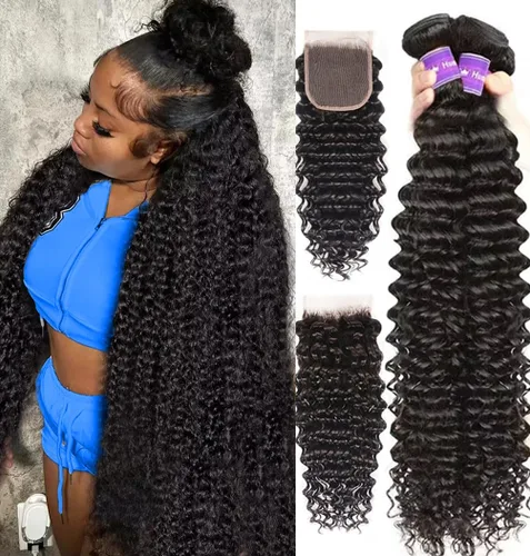 Vista 34 de Paquetes de Cabello Humano de Ondas Profundas （12 14 16 ）12A 100% Sin Procesar Cabello Humano Virgen Brasileño Profundo Rizado Tejido de Cabello