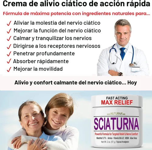 Vista 2 de Crema para el dolor nervioso de ciática - Crema de confort de fuerza máxima para pies, manos, piernas, dedos, espalda - Arnica natural de ultra