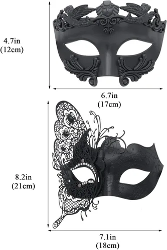 Vista 9 de Misteriosa mariposa veneciana para baile de máscaras, Halloween, fiesta de noche, baile de graduación, bar, accesorio de disfraces