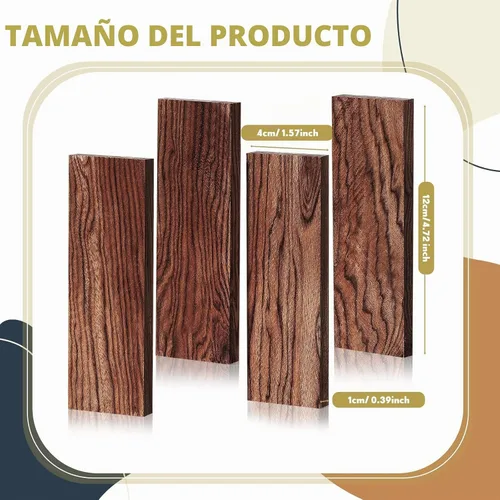 Vista 2 de Riakrum 4 básculas de mango de cuchillo de madera de hierro, 4.72 x 1.57 x