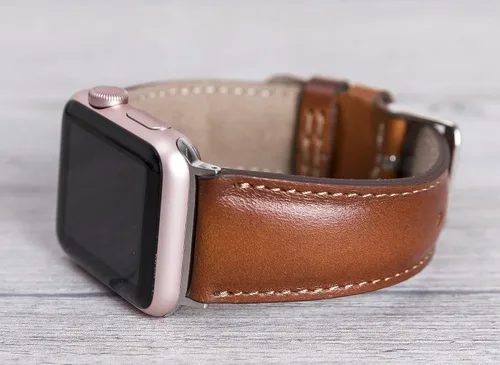 Vista 2 de Correa de cuero genuino para Apple Watch Series 1-11 y SE 1-3 y Ultra 1-3