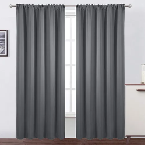 Vista 25 de LEMOMO Cortinas opacas de 42 x 54 pulgadas, juego de 2 paneles de cortinas con aislamiento térmico para oscurecer la habitación